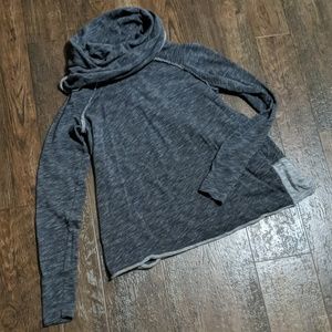 Free People Cowl Neck Two Tone Grey Hoodie